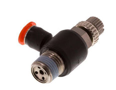 Coude d'entrée du silencieux Flow Control 4 mm - R1/8'' laiton/PBT