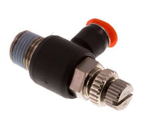 Coude d'entrée du silencieux Flow Control 4 mm - R1/8'' laiton/PBT