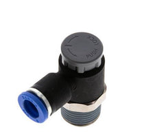 Vanne de régulation de débit Coude de sortie de compteur 8 mm - R3/8'' Laiton/ Contre-écrou PA 66