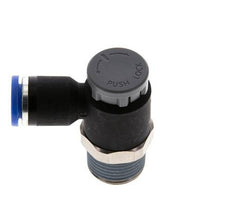 Vanne de régulation de débit Coude de sortie de compteur 8 mm - R3/8'' Laiton/ Contre-écrou PA 66