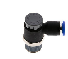 Vanne de régulation de débit Coude de sortie de compteur 8 mm - R3/8'' Laiton/ Contre-écrou PA 66