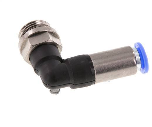 Raccord enfichable 8mm & G3/8'' mâle coude autobloquant laiton/PBT 0-10bar (0-145psi)