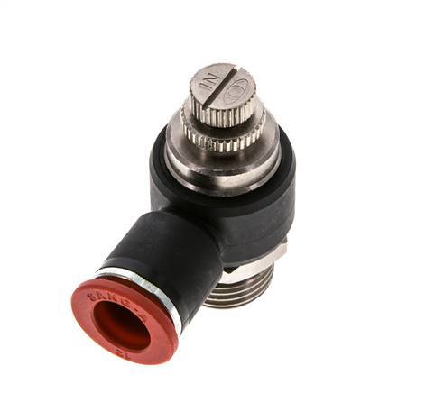 Coude d'entrée pour silencieux de contrôle de débit 12 mm - G1/2'' laiton/PA 66