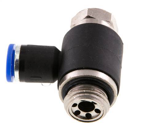 Flow Control Silencer Meter-Out Elbow 8 mm - G3/8'' Brass/PA 66 Slotted Screw