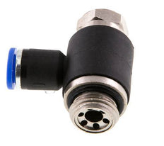 Coude de sortie de compteur pour silencieux 8 mm - G3/8'' laiton/PA 66 Vis fendue