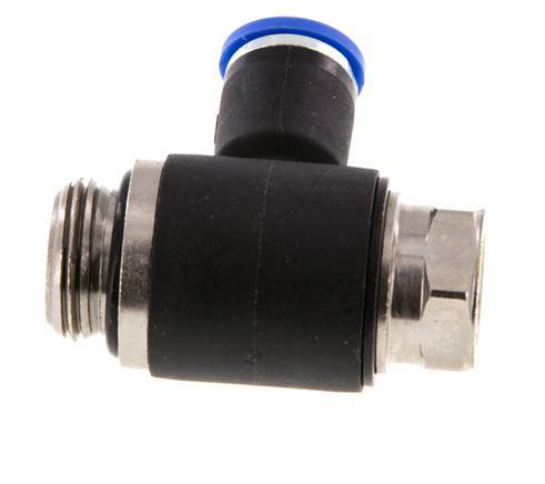 Coude de sortie de compteur pour silencieux 8 mm - G3/8'' laiton/PA 66 Vis fendue