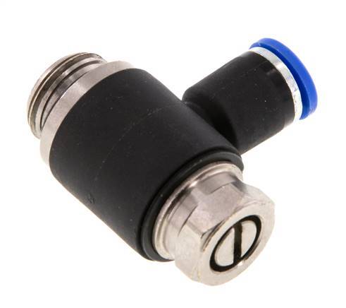 Coude de sortie de compteur pour silencieux 8 mm - G3/8'' laiton/PA 66 Vis fendue