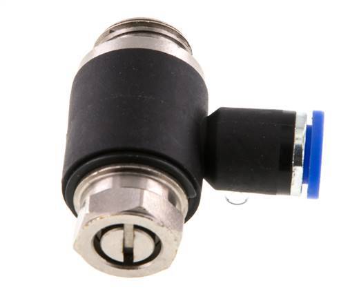 Coude de sortie de compteur pour silencieux 8 mm - G3/8'' laiton/PA 66 Vis fendue
