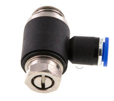 Coude de sortie de compteur pour silencieux 8 mm - G3/8'' laiton/PA 66 Vis fendue
