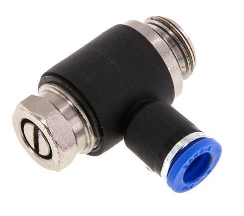 Coude de sortie de compteur pour silencieux 8 mm - G3/8'' laiton/PA 66 Vis fendue