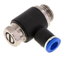 Coude de sortie de compteur pour silencieux 8 mm - G3/8'' laiton/PA 66 Vis fendue
