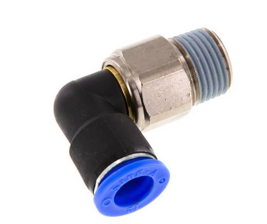 Coude 12mm & R1/2'' Joint pivotant Filets mâles à enfoncer Laiton nickele/PBT NBR Rotatif