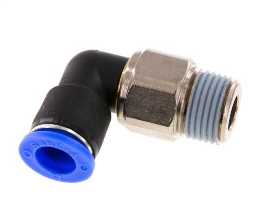 Coude 12mm & R1/2'' Joint pivotant Filets mâles à enfoncer Laiton nickele/PBT NBR Rotatif