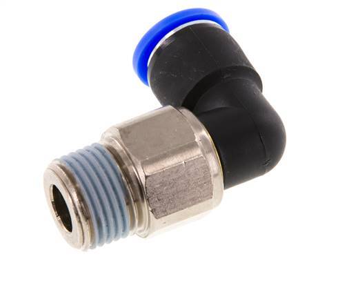 Coude 12mm & R1/2'' Joint pivotant Filets mâles à enfoncer Laiton nickele/PBT NBR Rotatif