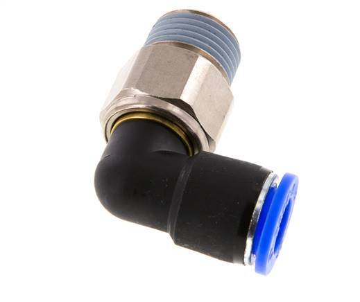 Coude 12mm & R1/2'' Joint pivotant Filets mâles à enfoncer Laiton nickele/PBT NBR Rotatif