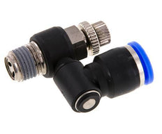 Silencieux de contrôle d'écoulement Sortie de compteur rotative 10 mm - R1/4'' Laiton/PA 66