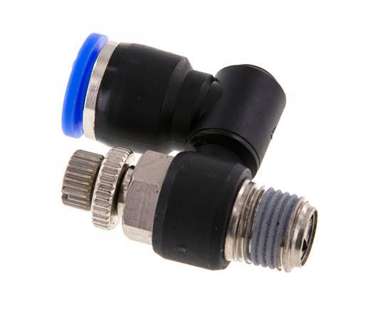 Silencieux de contrôle d'écoulement Sortie de compteur rotative 10 mm - R1/4'' Laiton/PA 66
