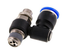 Silencieux de contrôle d'écoulement Sortie de compteur rotative 10 mm - R1/4'' Laiton/PA 66