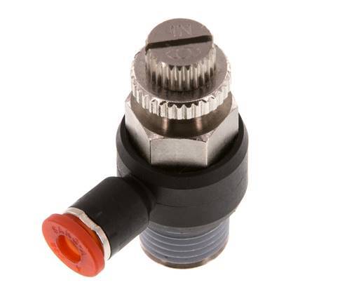 Coude d'entrée pour silencieux 4 mm - R1/4'' laiton/PA 66
