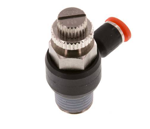 Coude d'entrée pour silencieux 4 mm - R1/4'' laiton/PA 66