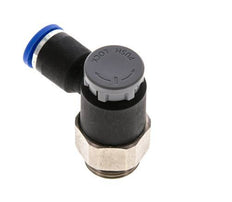 Vanne de régulation de débit Coude de sortie de compteur 8 mm - G3/8'' Laiton/ Contre-écrou PA 66