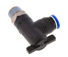 Robinet à bille coudé à 2 voies 12 mm - R1/2'' Plastique/laiton