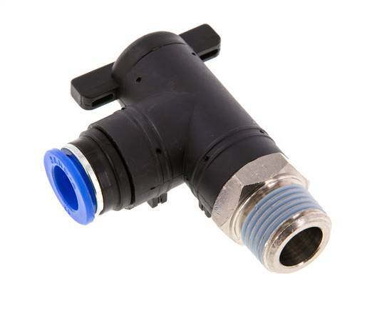 Robinet à bille coudé à 2 voies 12 mm - R1/2'' Plastique/laiton