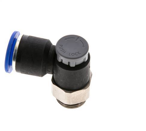Vanne de régulation de débit Coude de sortie de compteur 12 mm - G3/8'' Laiton/ Contre-écrou PA 66