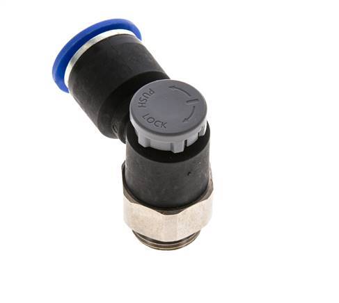 Vanne de régulation de débit Coude de sortie de compteur 12 mm - G3/8'' Laiton/ Contre-écrou PA 66