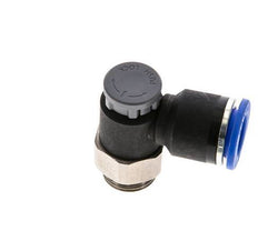 Vanne de régulation de débit Coude de sortie de compteur 12 mm - G3/8'' Laiton/ Contre-écrou PA 66