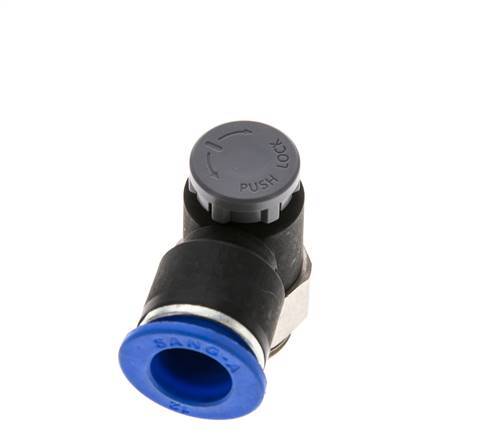 Vanne de régulation de débit Coude de sortie de compteur 12 mm - G3/8'' Laiton/ Contre-écrou PA 66