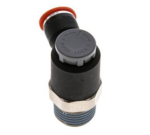 Vanne de régulation de débit Coude d'entrée 10 mm - R1/2'' Laiton/ Contre-écrou PA 66