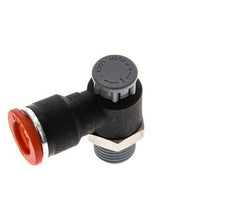 Vanne de régulation de débit Coude d'entrée 10 mm - R1/4'' Laiton/ Contre-écrou PA 66