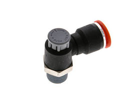 Vanne de régulation de débit Coude d'entrée 10 mm - R1/4'' Laiton/ Contre-écrou PA 66