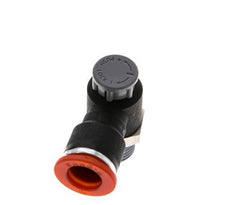 Vanne de régulation de débit Coude d'entrée 10 mm - R1/4'' Laiton/ Contre-écrou PA 66