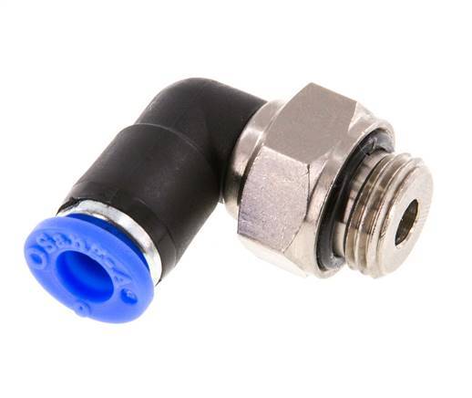 Raccord Rotatif Pneumatique Enfichable - Coude Mâle BSP 3/8" - Pour Tuyau OD 6 Mm - Connexion Rapide