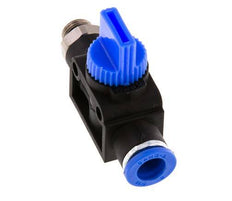Vanne manuelle d'arrêt à 3/2 voies 8 mm - G1/8'' Plastique/laiton Ventilation côté tube