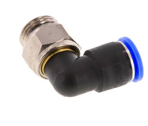 Coude 12mm & G1/2'' Joint pivotant Filets mâles à enfoncer Laiton nickele/PBT NBR Rotatif
