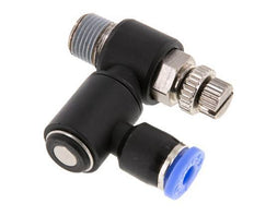 Silencieux de contrôle du débit Sortie de compteur rotative 4 mm - R1/8'' Laiton/PA 66