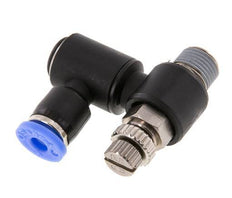 Silencieux de contrôle du débit Sortie de compteur rotative 4 mm - R1/8'' Laiton/PA 66