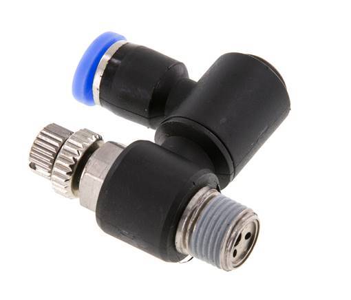 Silencieux de contrôle du débit Sortie de compteur rotative 4 mm - R1/8'' Laiton/PA 66