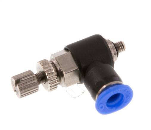 Coude de sortie de compteur du silencieux Flow Control 4 mm - M3 Brass/PBT