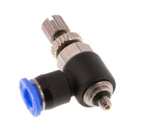 Coude de sortie de compteur du silencieux Flow Control 4 mm - M3 Brass/PBT