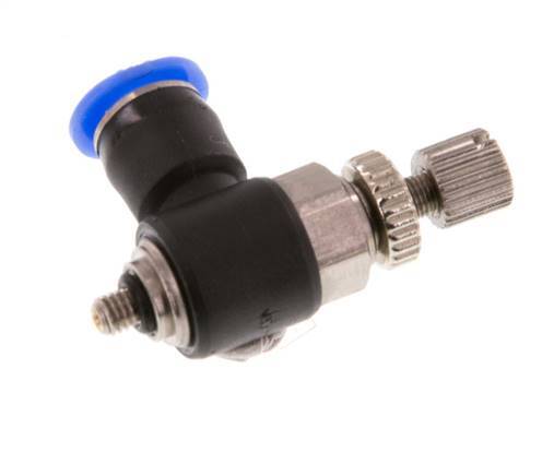 Coude de sortie de compteur du silencieux Flow Control 4 mm - M3 Brass/PBT
