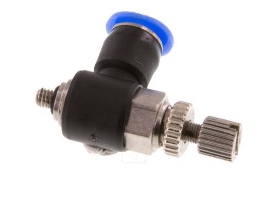 Coude de sortie de compteur du silencieux Flow Control 4 mm - M3 Brass/PBT