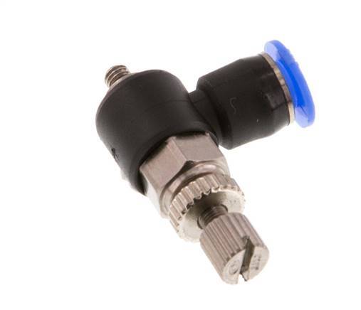 Coude de sortie de compteur du silencieux Flow Control 4 mm - M3 Brass/PBT