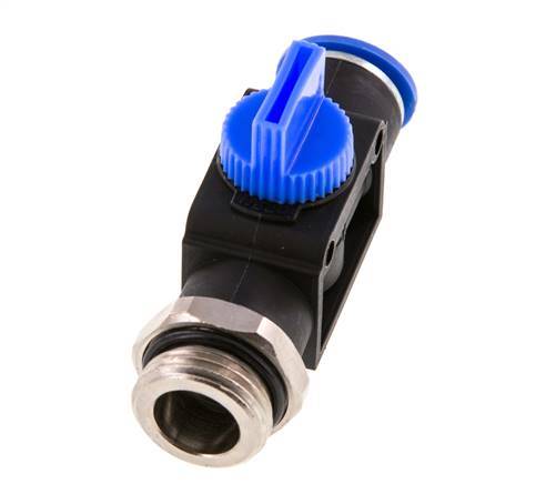 Vanne manuelle d'arrêt à 3/2 voies 12 mm - G1/2'' plastique/laiton Filetage côté ventilation