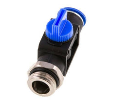 Vanne manuelle d'arrêt à 3/2 voies 12 mm - G1/2'' plastique/laiton Filetage côté ventilation