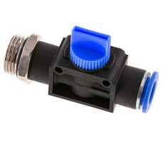 Vanne manuelle d'arrêt à 3/2 voies 12 mm - G1/2'' plastique/laiton Filetage côté ventilation