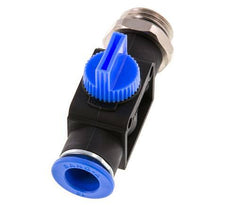 Vanne manuelle d'arrêt à 3/2 voies 12 mm - G1/2'' plastique/laiton Filetage côté ventilation